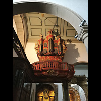 Faro, Catedral da S, Orgelempore mit Orgel von unten