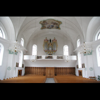 Nfels, St. Hilarius, Innenraum mit Orgel