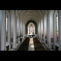 Mnchen (Munich), St. Johann Baptist (kath.), Blick von der Orgelempore in die Kirche
