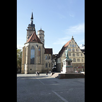 Stuttgart, Stiftskirche, Auenansicht vom Schillerplatz aus