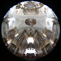 Weingarten, Basilika  St. Martin, Gabler-Orgel und Deckengewlbe