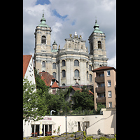 Weingarten, Basilika  St. Martin, Fassade mit Doppeltrmen, Ansicht von der Heinrich-Schatz-Strae
