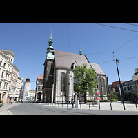 Grlitz, Frauenkirche, Blick vom Postplatz auf die Frauenkirche - hinten links: Der Dicke Turm