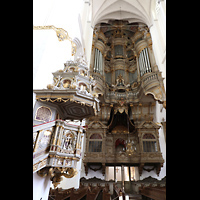 Rostock, St. Marien, Barocke Kanzel und große Orgel