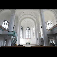 Dsseldorf, Johanneskirche, Innenraum in Richtung Chor