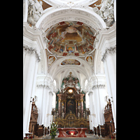 Weingarten, Basilika  St. Martin, Chrraum mit Hochaltar und Deckengemlden