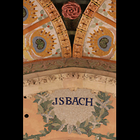 Barcelona, Palau de la Msica Catalana, Mosaik mit Schriftzug J. S. bachs an der Decke