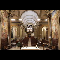 Barcelona, Sant Vicen de Sarri, Blick ber den Altar zur Orgel