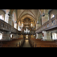 Schningen am Elm, St. Vincenz, Innenraum in Richtung Orgel