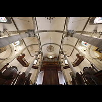 La Orotava (Teneriffa), Nuestra Seora de la Conceptin, Innenraum in Richtung Orgel mit Blick ins Gewlbe