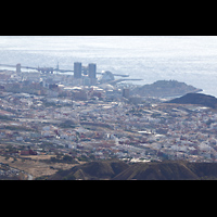 Santa Cruz de Tenerife (Teneriffa), Auditorio de Tenerife, Blick vom Mirador de Montaa Grande auf Santa Cruz und das Autitorium