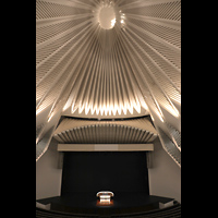 Santa Cruz de Tenerife (Teneriffa), Auditorio de Tenerife, Orchesterbhne mit Spieltisch und Blick in die Kuppel