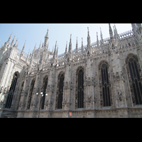 Milano (Mailand), Duomo di Santa Maria Nascente, Nrdliches Seitenschiff mit Fialen