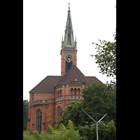 Dsseldorf, Johanneskirche, Blick auf Chor, Querhaus und Turm