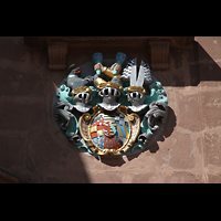 Freudenstadt, Ev. Stadtkirche, Wappen links ber dem Hauptportal