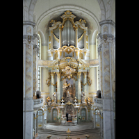 Dresden, Frauenkirche, Blick von der gegenberliegenden Empore zur Orgel