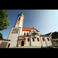 Andechs, Wallfahrtskirche (Klosterkirche), Auenansicht vom Kirchhof