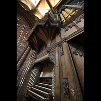 Chester, Cathedral, Spieltisch und Orgel