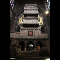 Chester, Cathedral, Orgel, rckseitiger Prospekt im nrdlichen Querschiff