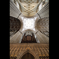 York, Minster (Cathedral Church of St Peter), Vierungsgewlbe und Orgel