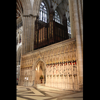York, Minster (Cathedral Church of St Peter), Lettner (King's Screen) mit Orgel von Sdwesten gesehen