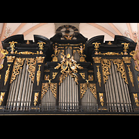 Mondsee, Basilika St. Michael, Hauptorgelprospekt perpsktivisch