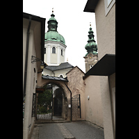 Salzburg, Stiftskirche St. Peter, Kuppel und Turm von Nordosten