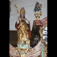 Salzburg, Stiftskirche St. Peter, Figur links auf der Hauptwerksprospekt