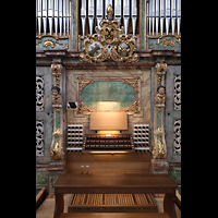 Salzburg, Stiftskirche St. Peter, Spieltisch der Hauptorgel