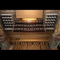 Salzburg, Stiftskirche St. Peter, Spieltisch der Hauptorgel