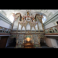 Salzburg, Stiftskirche St. Peter, Hauptorgel mit Spieltisch