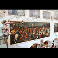 Salzburg, Stiftskirche St. Peter, Seitlicher Blick �ber das R�ckpositiv auf die n�rdliche Seitenwand