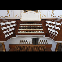 St. Florian, Stiftskirche, Spieltisch der Hauptorgel