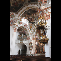 Einsiedeln, Benediktinerabtei, Kanzel und Marienorgel