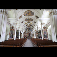Engelberg, Klosterkirche (Chororgel), Innenraum in Richtung Chor