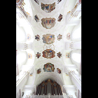 Engelberg, Klosterkirche (Chororgel), Hauptorgel und Blick ins Gew�lbe