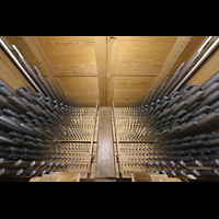 Engelberg, Klosterkirche (Chororgel), Schwellwerk, obere Lade, in einem zus�tzlichen Schwellgeh�use im Schwellgeh�use