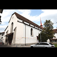 Luzern, Franziskanerkirche St. Maria in der Au, Ansicht von S�dwesten vom Franziskanerplatz