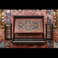 Muri, Klosterkirche (Epistelorgel), Spieltisch der Epistelorgel