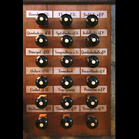 Muri, Klosterkirche (Epistelorgel), Linke Registerstaffel der Hauptorgel