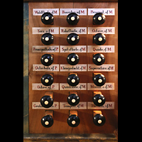 Muri, Klosterkirche (Epistelorgel), Rechte Registerstaffel der Hauptorgel