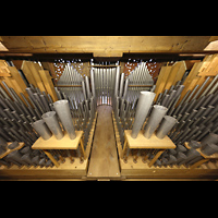 Muri, Klosterkirche (Epistelorgel), Pfeifen im Hauptwerk