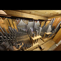 Muri, Klosterkirche (Epistelorgel), Pfeifen im Hauptwerk