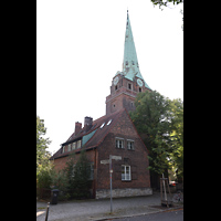 Berlin (Lichtenberg), Kirche zur frohen Botschaft, Karlshorst (Amalien-Orgel), Ansicht von Westen von der Weseler- Ecke Bopparder Stra�e