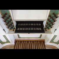 Berlin (Lichtenberg), Kirche zur frohen Botschaft, Karlshorst (Amalien-Orgel), Spieltisch von oben
