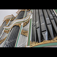 Berlin (Lichtenberg), Kirche zur frohen Botschaft, Karlshorst (Amalien-Orgel), Seitlicher Blick auf den Prospekt perspektivisch