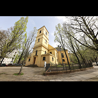 Berlin (Charlottenburg), Luisenkirche, Hauptorgel, Ansicht mit Turm von Sdwesten