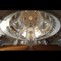Dresden, Frauenkirche, Blick zur Orgel und in die Kuppel mit Gem�lden von Christoph Wetzel