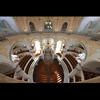 Dresden, Frauenkirche, Blick vom Kuppelumgang zur Orgel und in die Kuppel mit Gem�lden von Christoph Wetzel