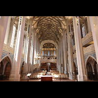 Halle (Saale), Marktkirche unserer Lieben Frauen (Chororgel), Hauptschiff in Richtung Hauptorgel